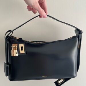 Verafied New York Gold Black Hobo Bag